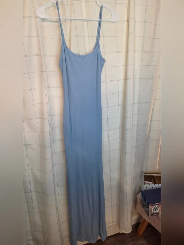REORIA Women's Basic Lounge Dress Blue Size L - Image 2
