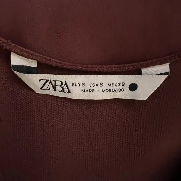 Zara One-Shoulder Maroon Dress - Image 6
