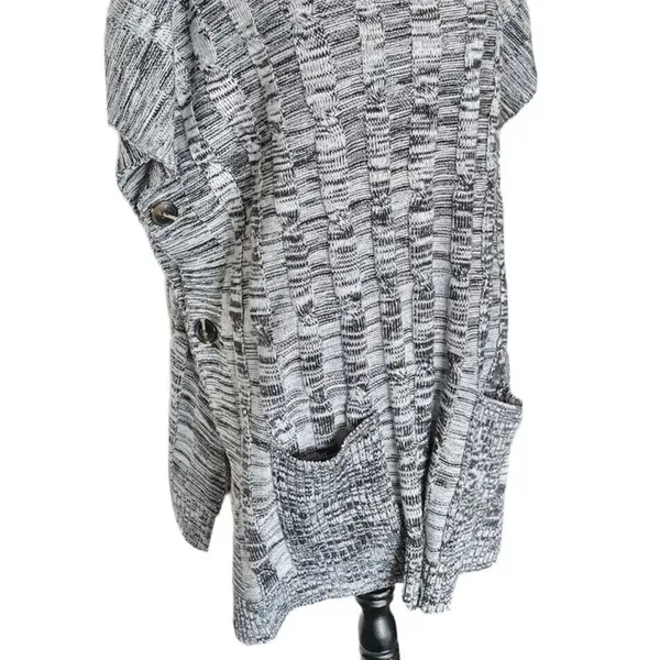 Poncho Sweater Oversized Knit Turtleneck Chunky One Size Cozy Fall Winter - Image 5