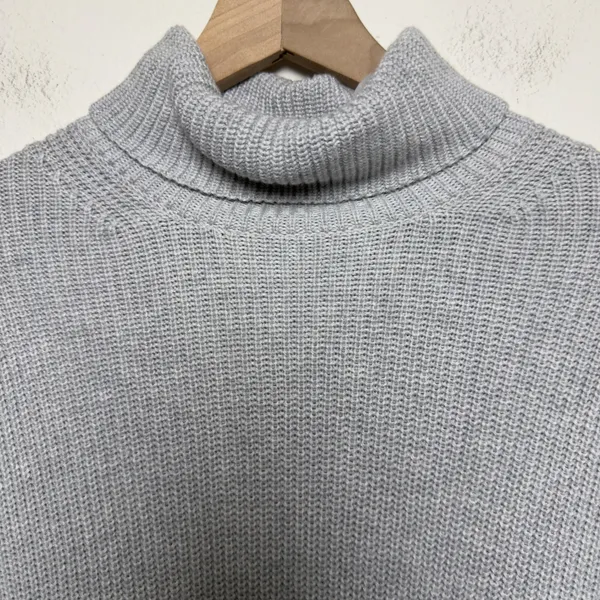 J.‎ Crew Women Cotton Cashmere Turtleneck Sweater Small Gray Shaker Knit Luxury - Image 2