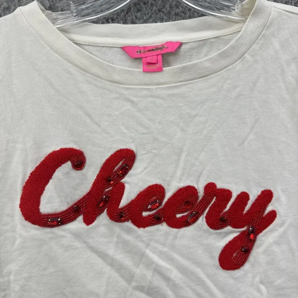 NWOT Lilly‎ Pulitzer Rami Ruby Red Cheery Sweatshirt Beach Preppy Women's Small - Image 2