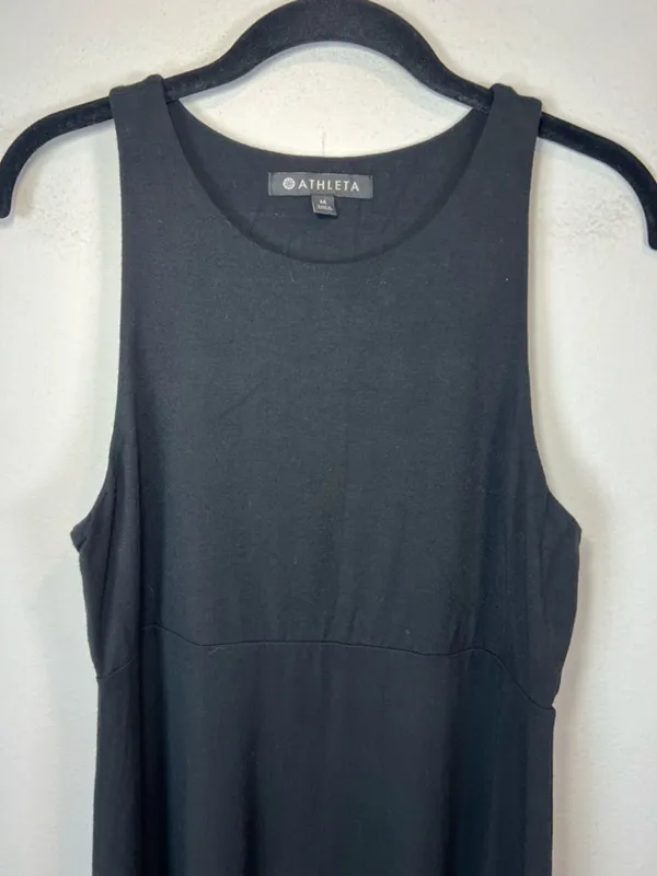 Athleta Santorini High Neck Dress Black Modal UPF 50 Stretch Travel Minimalist M - Image 2