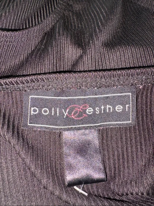 Polly & Esther Black Lace Trim Ribbed Bodysuit - Image 3
