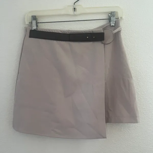 Belted Mini Skirt Tan Size L - Image 2