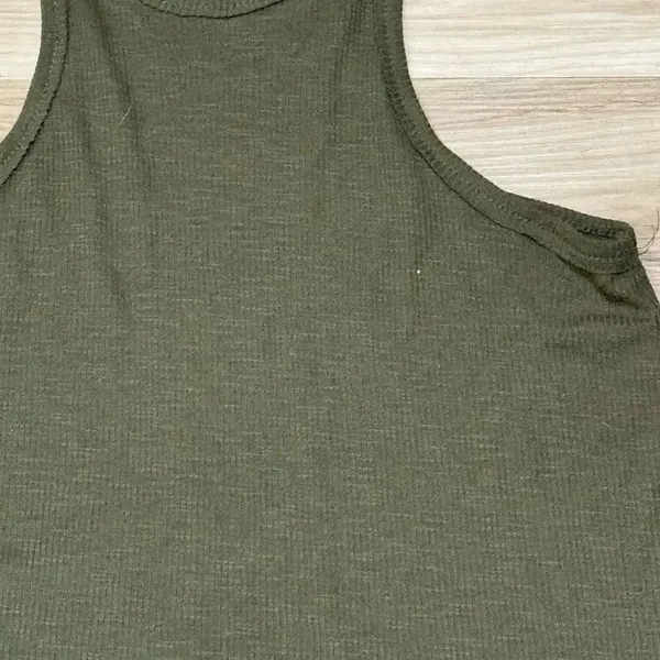 Free People Green Ribbed Racerback Tank Top Women’s Small - Image 4