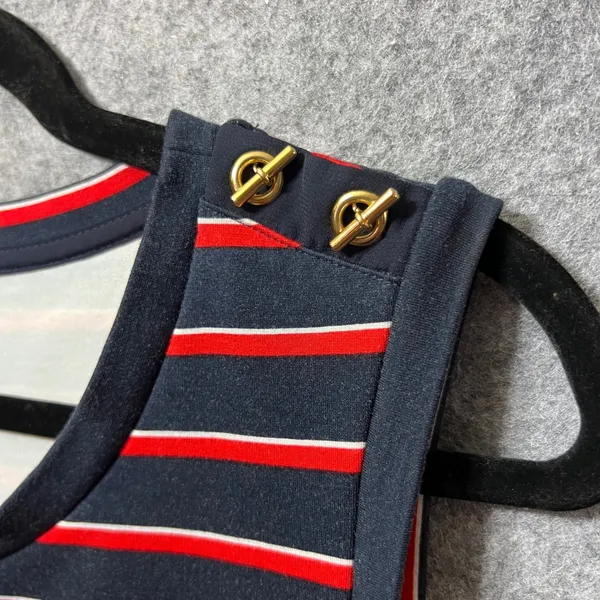 Lauren Ralph Lauren Striped Knit Tank Dress Sleeveless‎ Casual Red White Blue L - Image 9