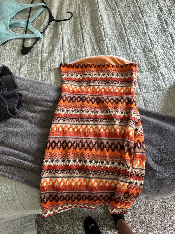 Strapless dress Orange - Image 2