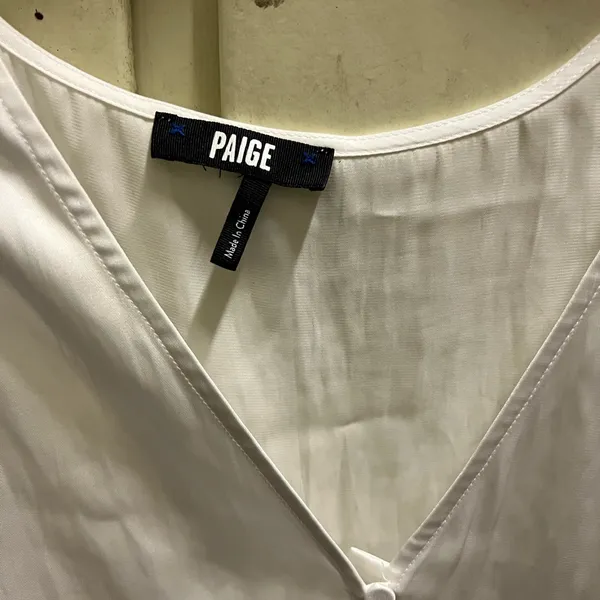 Paige medium white silky front button blouse - Image 3
