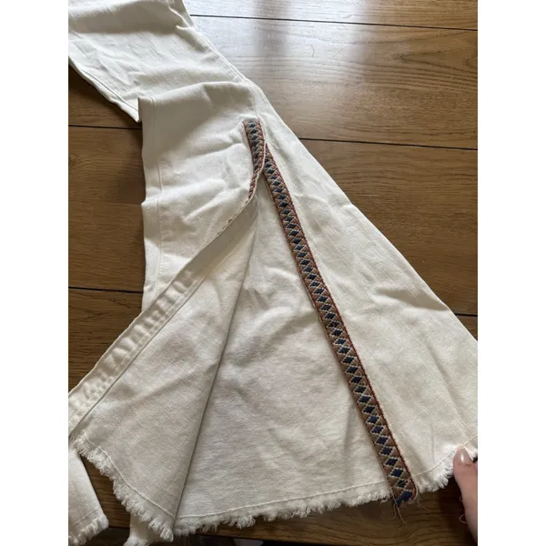 Saints & Hearts Women Size Small White Flare Jeans Boho Y2K Bell Bottom Hippie - Image 7