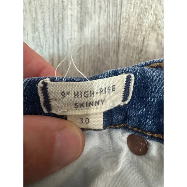 Madewell 9 inch High Rise Skinny Jeans Distressed Blue‎ Wash Size 30 - Image 4