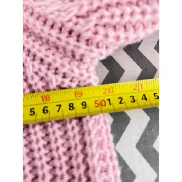 Pink Chunky Knit Button-Up Cardigan Sweater – Size Large Description: - Image 2