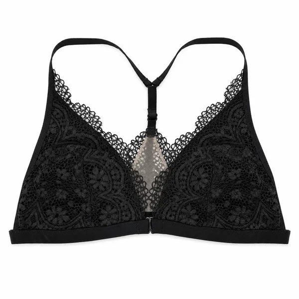 Victoria's Secret L Large Bralette Bra Body By Black Lace Unlined Sheer Mesh - Image 2