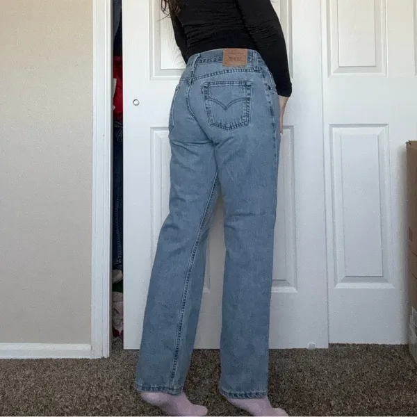 Vintage 522 Levi's‎ Low Rise Loose Fit Jeans Sz 4 Light Wash Dad Jeans - Image 3