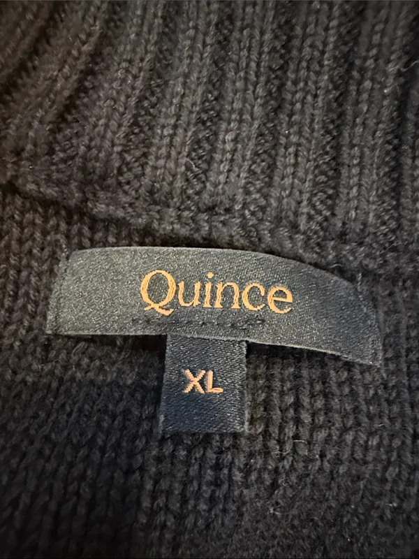Quince Black 100% Cotton Button-Front Cropped Cardigan Size XL - C30-126 - Image 3