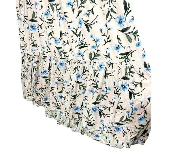American Eagle Outfitters Pink Floral Tiered Boho Off Shoulder Maxi Dress Size M - Image 5