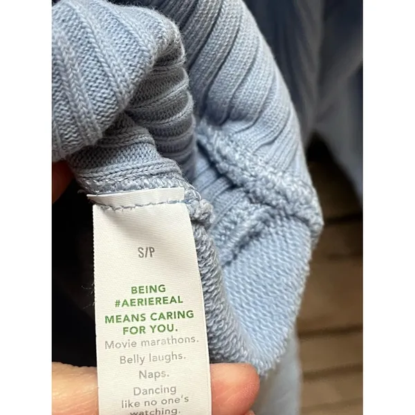 Aerie Down to the Earth oversized relaxed fit sweatshirt Light Blue Small - Image 8