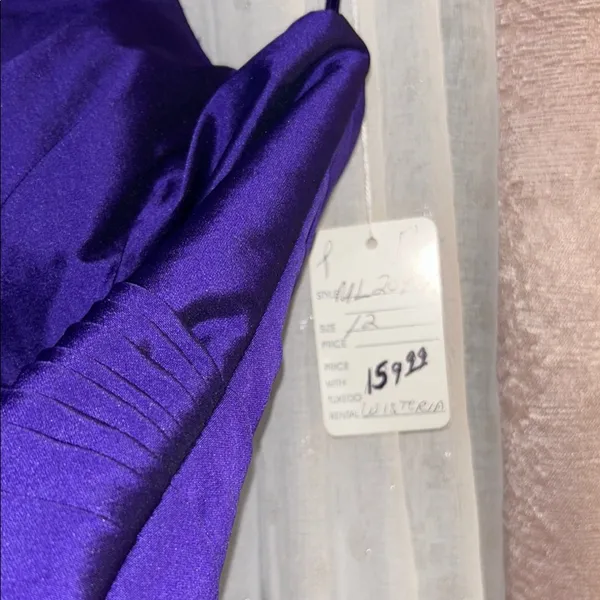 NWT Angelina Faccenda Size 12 Violet Halter Style Dress - Image 8