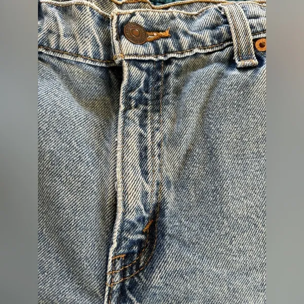 VTG Levi’s 941 Orange Tab High Waisted Denim Shorts Sz 8 Reg Fit Cut Offs - Image 6
