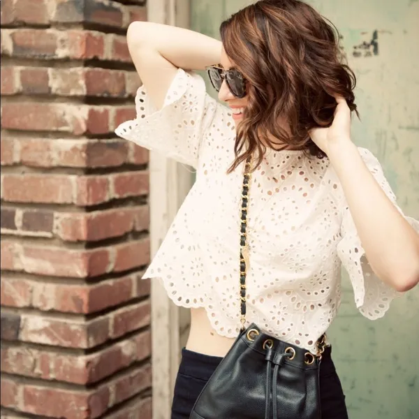 ✨HP✨ZARA  - CROPPED EMBROIDERED LASER-CUT TOP✨ - Image 2