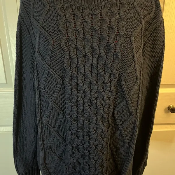 Gap Chunky Cable Knit Sweater Navy XXL - Image 4