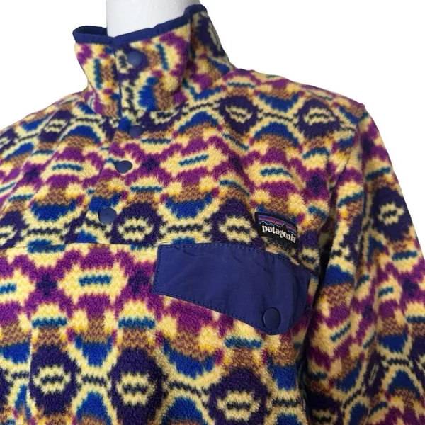 Patagonia Lightweight Synchilla Snap-T Fleece Pullover Women Small Jacket Purple - Image 3