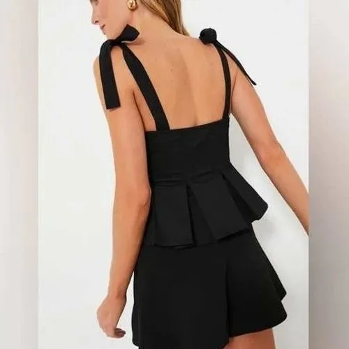Hyacinth House Black Bustier Pleated Ophelia Top Tie Shoulder Size L - Image 16