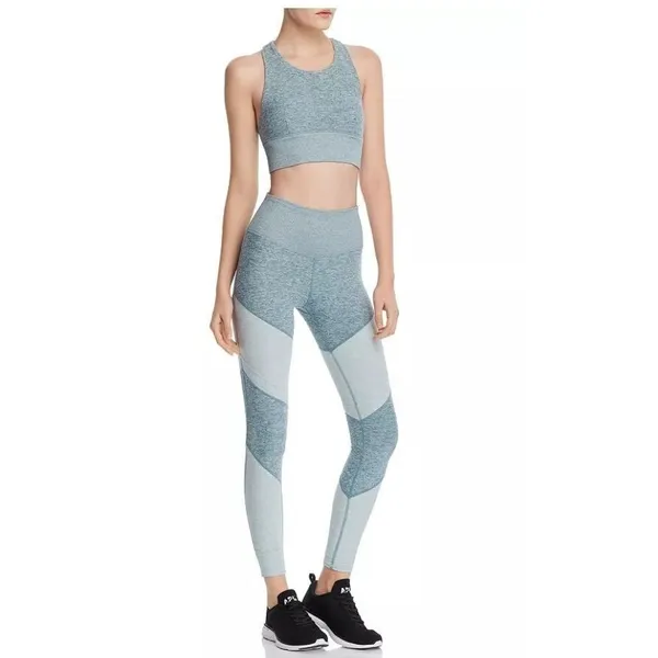 Alo Yoga Leggings Women S Blue Green Colorblock High Waist Activewear Athleisure - Image 2