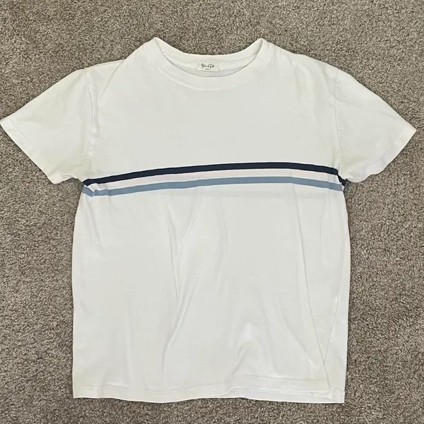 John Galt white and blue striped cotton t-shirt - Image 4