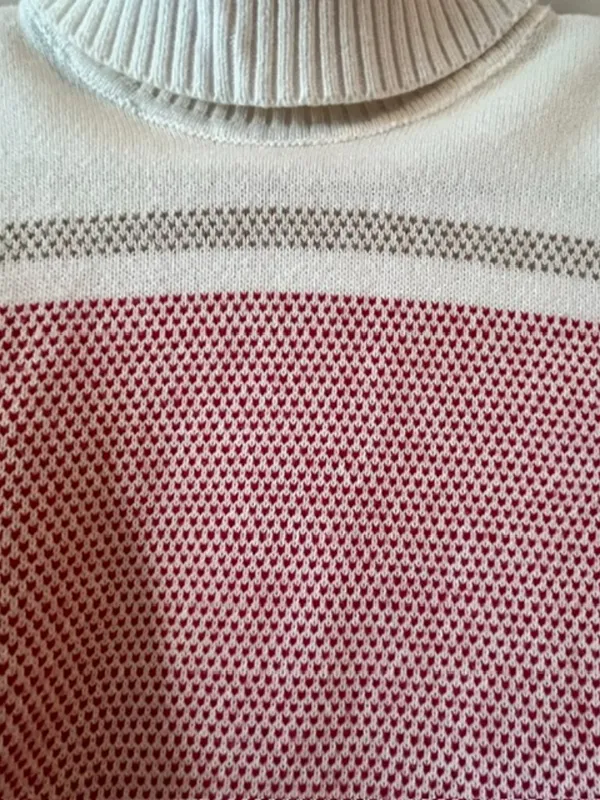 Pink/White/Beige 100% Cotton Turtleneck White - Image 2