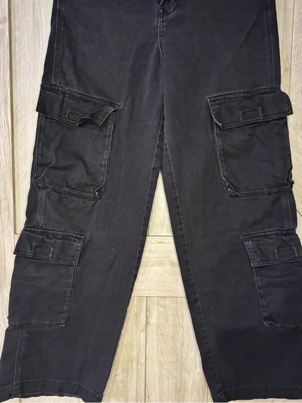 H&M Black Denim Cargo Pants 🖤 - Size 2 - Image 2