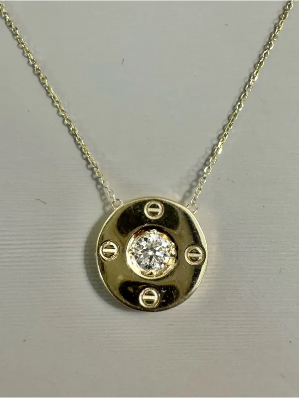 14K Yellow Gold Diamond Fashion Necklace - Image 6