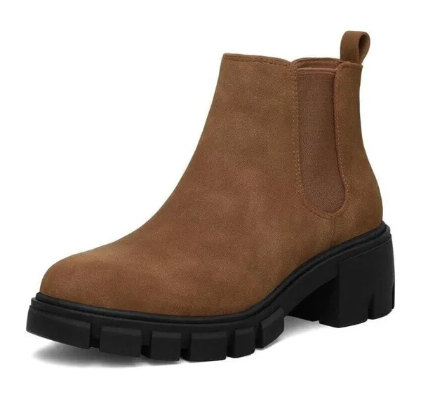 Women's Chelsea Elastic Slip On Chunky Heel Lug Sole Platform Boots Size 8.5 EUC - Image 7