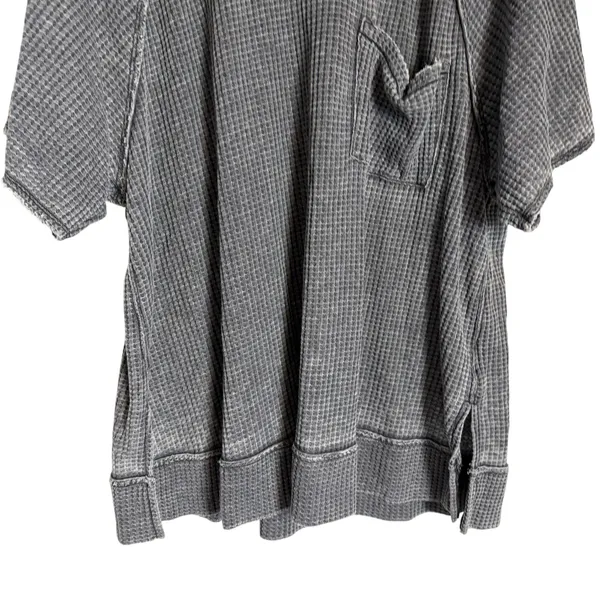 Free People We the Free Fairmont Tee Slouchy Light Thermal Short Sleeve Gray M - Image 4
