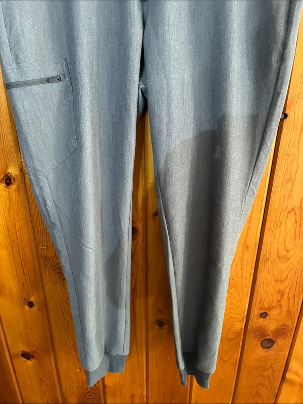 Women’s fig Gray Jogger Pants with Teal Drawstring size XL/T nurse scrubs - Image 3
