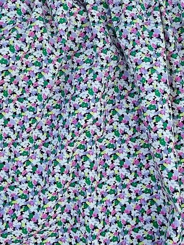 H&M Lavender‎ Multi Smocked Square-Neck Floral Top - Image 7