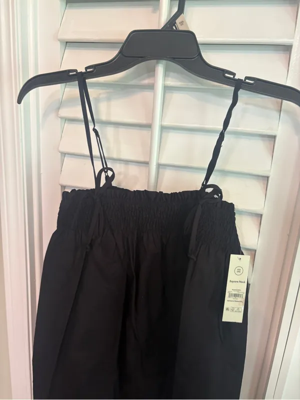 No Boundaries Black Cotton Smocked Poplin Mini Dress Size XXS - Image 5