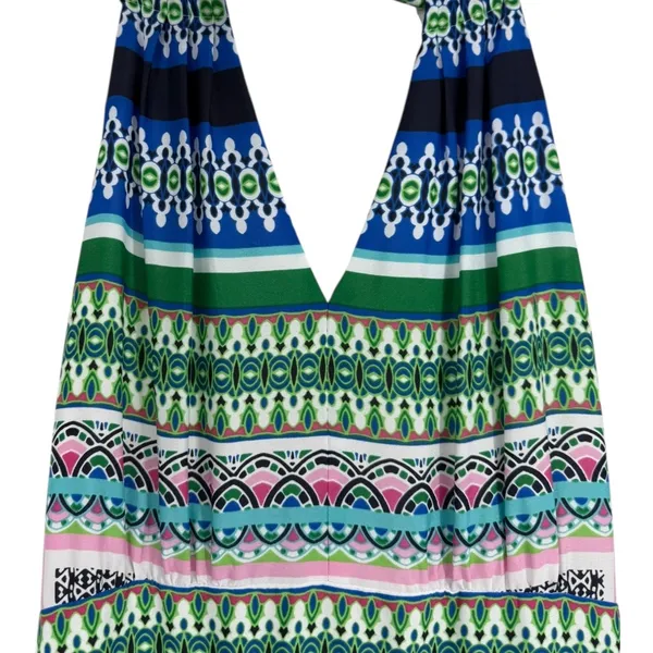 NWT Eliza J Scarf Print Chiffon Maxi Dress‎ Size 2 Vacation Feminine Colorful - Image 10