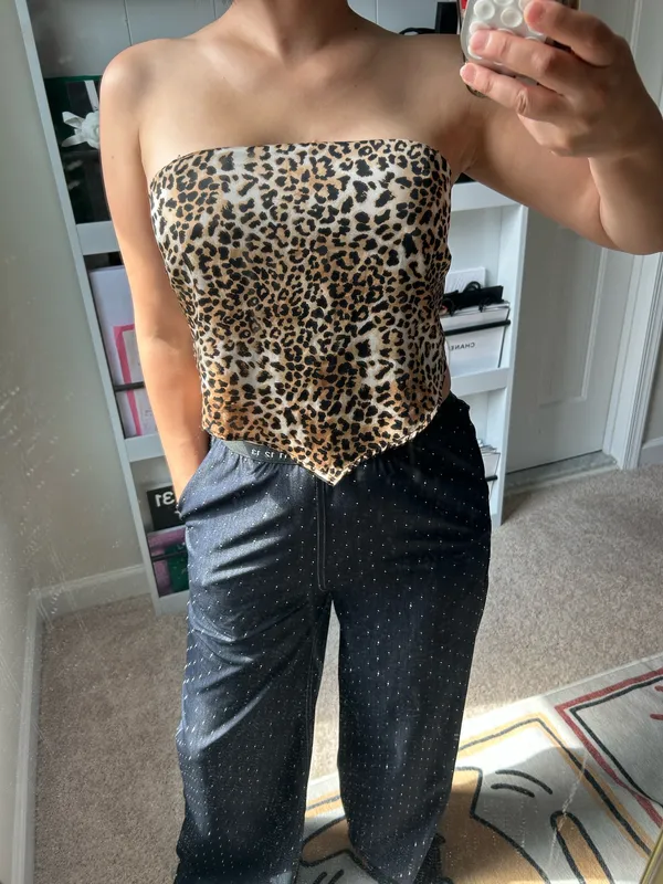 Leopard scarf top. S - Image 11