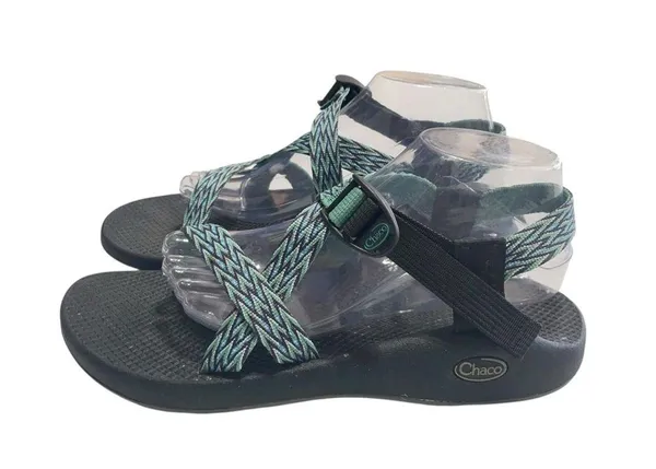Chaco Adjustable Strappy Hiking Sandals Green/Black/Blue Women’s Size 11 - Image 2