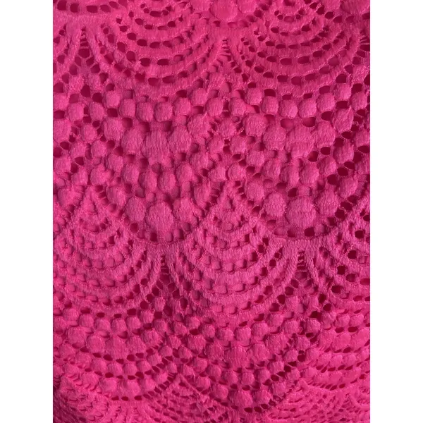 Lilly Pulitzer‎ Jade Pink Tropics scalloped shell lace dress Size S off shoulder - Image 9