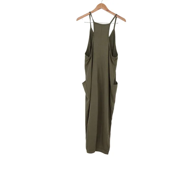 Wild Fable Jumpsuit Womens Medium Knit Racerback Olive Green Pockets Excellent - Image 4