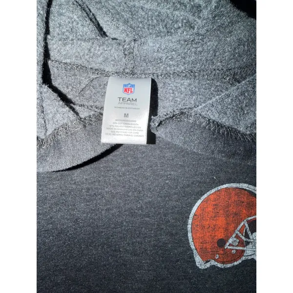 NFL Cleveland Browns Womens Cropped Hoodie Gray Sleepwear Top Medium NEW‎ - Image 5