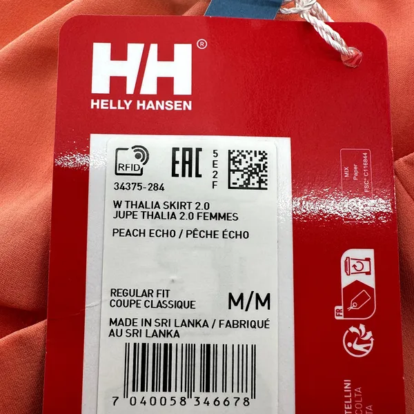 Helly Hansen Thalia Skirt 2.0 High Rise Tennis Golf Peach Echo Orange M NWT - Image 4