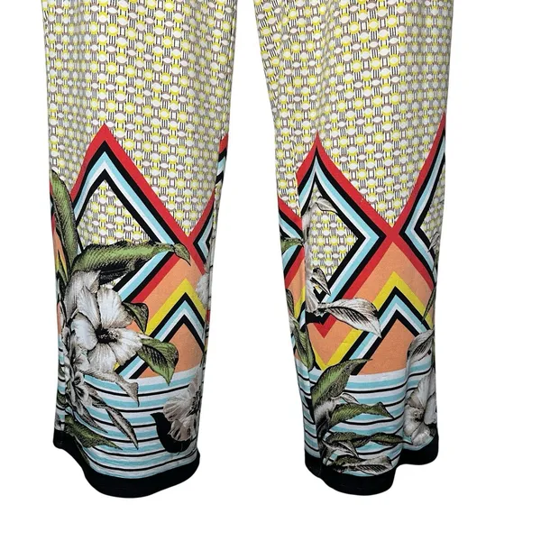 Melissa Paige Palazzo Pants Size S‎ Boho Geometric Floral Tropical Print Stretch - Image 6