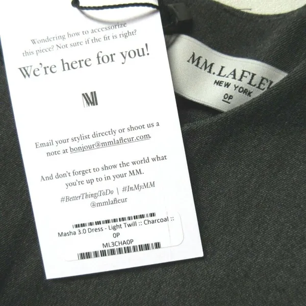 NWT MM. Lafleur Masha 3.0 in Charcoal Gray Light Twill Pleated Sheath Dress 0P - Image 5
