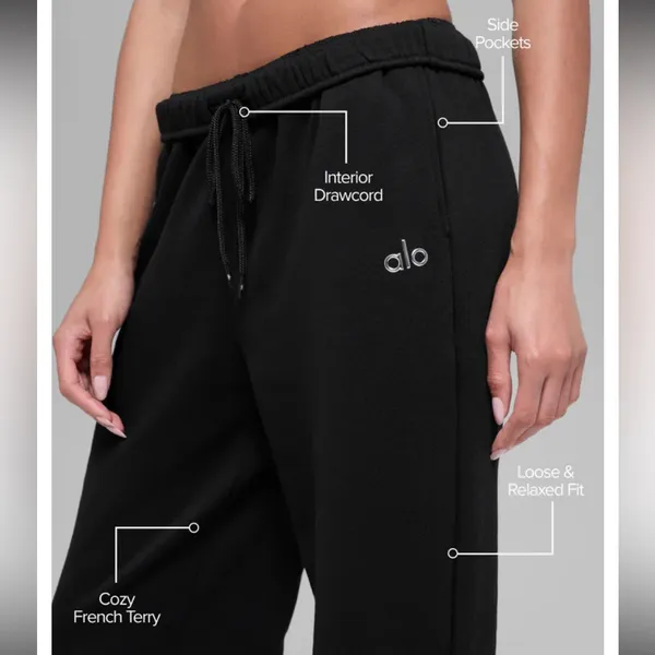 ALO Yoga Black High-Waist Jogger Sweatpants Accolade - Image 2