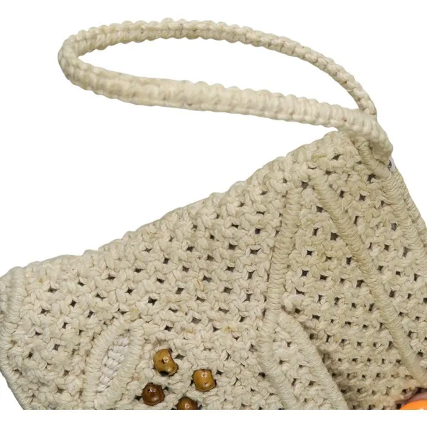 Vintage 70s Crochet Boho Philippine Macrame Crochet Clutch - Image 5