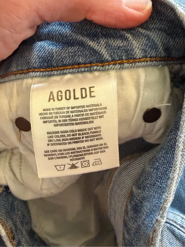 AGOLDE Women’s Size 28 Light Wash High Rise Straight Leg Jeans - Image 4