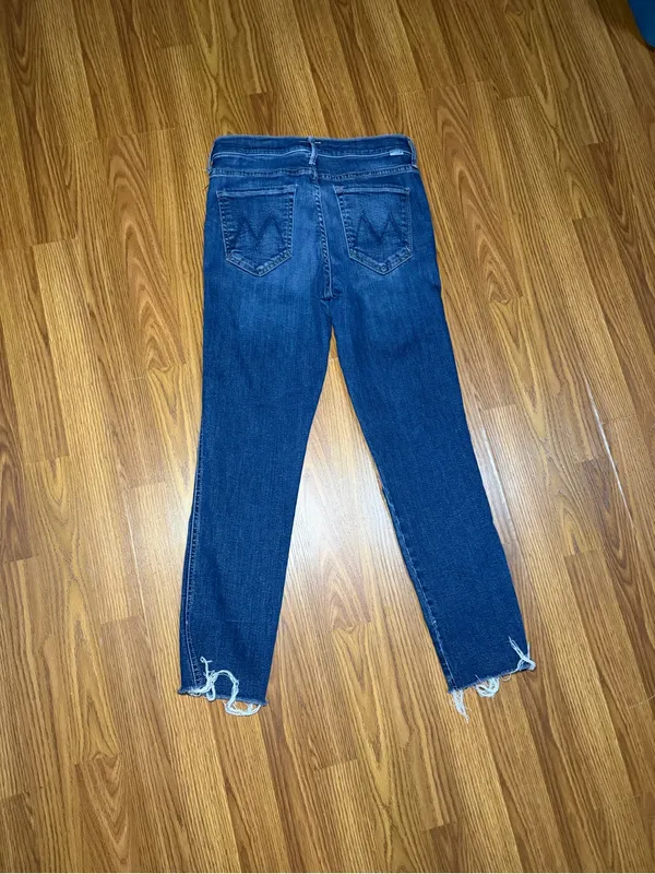 Mother Denim The Pony Boy Medium Wash Ankle Fray Jeans 27 - Image 3