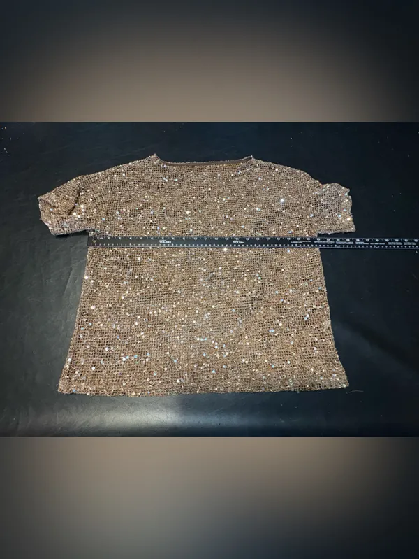 Sequin Tunic Top in Bronze size Small Brown - Image 7